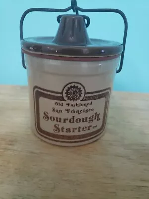Buy Vtg Stoneware Old Fashioned Sourdough Starter Crock Jar Wire Bale Closure • 27.99£