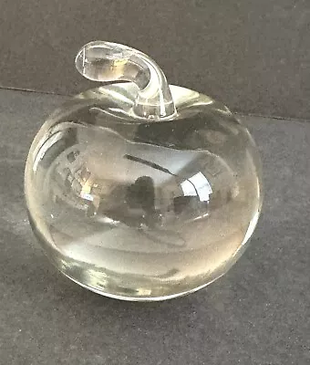 Buy Solid Crystal Glass Apple Paperweight Figurine 3 Inches Tall • 15.73£