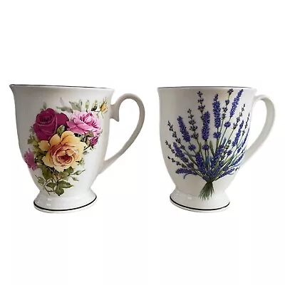 Buy Lot Of 2 Heirloom Fine Bone China Tea Cup Mug Hershey Gardens Made In England • 28.51£