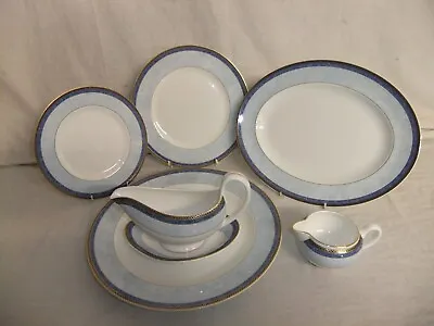 Buy C4 Porcelain Wedgwood - Valencia (1996) - Vintage Tableware Gilded Blue Rim 8H6A • 25.94£