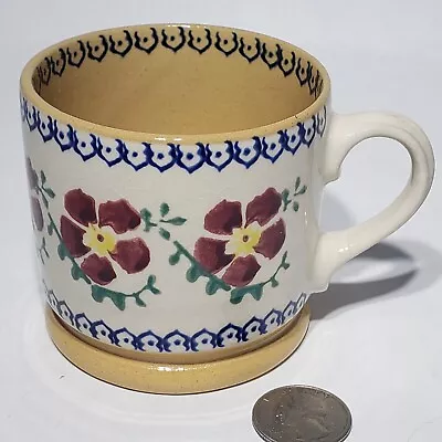 Buy Nicholas Mosse Pottery Ireland 2.75  Old Rose Mug 6 Oz Red Flower Blue Borders • 31.26£