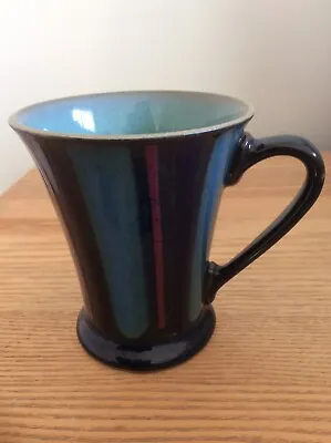 Buy Denby Gatsby Striped Footed Mug / Cup Tea Coffee Flared Rim Blue Interior VGC • 8£