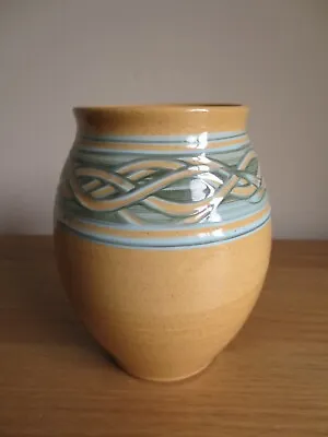 Buy Holkham Pottery Vase Signed CR Cyril Ruffles Hand Thrown & Painted Studio 5.5 In • 14.50£