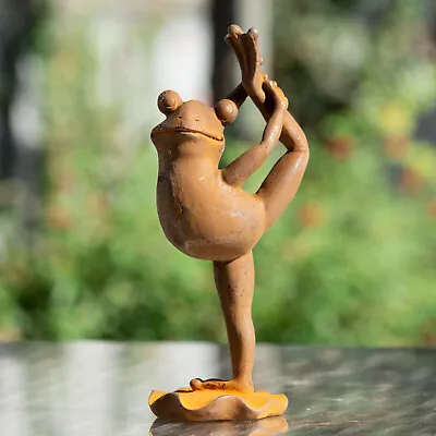 Buy Yoga Frog Leg In Air Rusty Cast Iron Garden Ornament Sculpture Decoration Figure • 30£