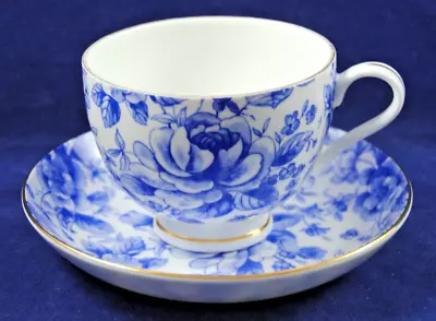 Buy KIRSTY JAYNE CHINA Fine Bone BLUE Tea Cup W Saucer Made In Staffordshire England • 6.66£