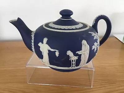 Buy Adams Of Tunstall Dark Cobalt Blue Jasperware Teapot • 10£