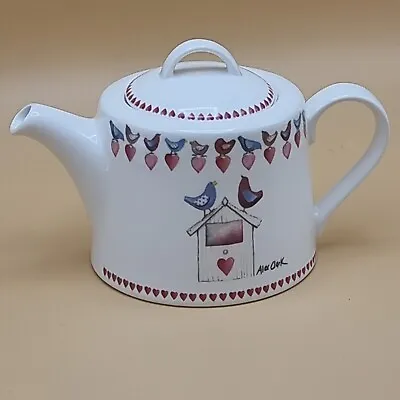 Buy Queens Fine China Teapot Alex Clark Mellow Yellows Love Birds Teapot   6  • 14£