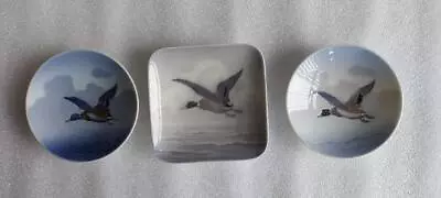 Buy 3 X Small Royal Copenhagen  Birds Plates - Denmark • 9.98£