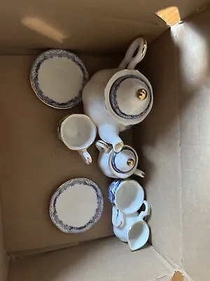 Buy Blue Bone China Miniature Tea Set • 15£