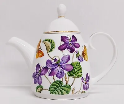 Buy Hudson & Middleton Violets 9oz Small Tea Pot Fine Bone China Made In England • 16£