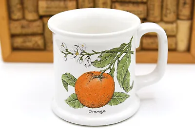 Buy Vintage Lauffer Gailstyn Sutton Stoneware Mug Orange Botanical Illustration • 24.06£