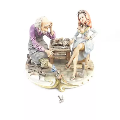 Buy Large Capodimonte Male Cobbler Fixing Ladies Shoe Large Figurine • 14.85£