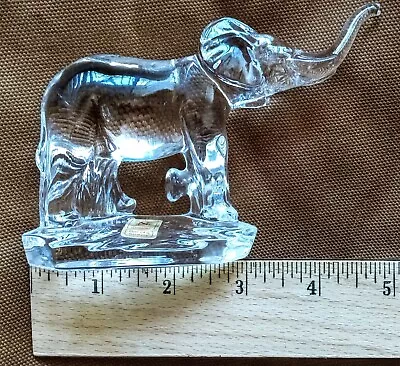 Buy Nachtmann Clear Art Glass Elephant Figurine Rare Vintage Signed HTF Trunks Up • 38.43£