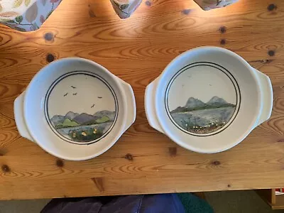 Buy A Pair Of Highland Stoneware Serving-dishes (Landscape Pattern) - Late 1990s • 20£