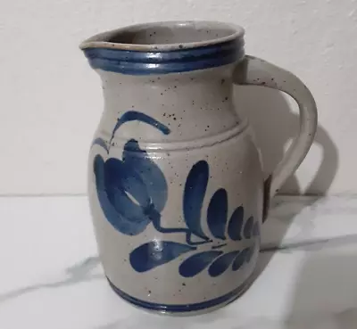 Buy Westerwald Pottery Salt Glaze Stoneware Pitcher Blue Grey Farmhouse Country 6.5” • 28.88£