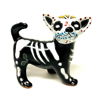 Buy Talavera Day Of The Dead Chihuahua  Dog Mexican Pottery Folk Art • 64.48£
