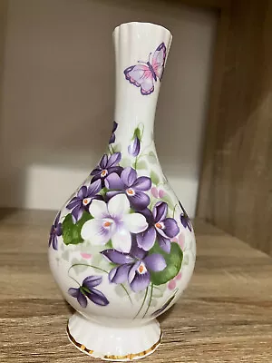 Buy Aynsley  Wild Violets  Vase - Porcelain China - Made In England • 18£