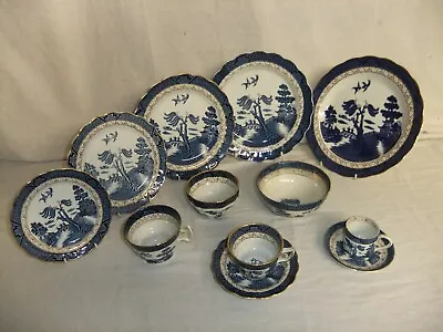 Buy Booths - Real Old Willow - Vintage Blue Gilded Tableware, Stamps May Vary - 4C3B • 6.99£