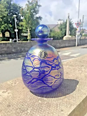 Buy Beautiful Vintage  Iridescent Mtarfa Maltese Studio Art Glass Large Scent Bottle • 65£
