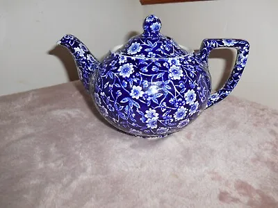 Buy  Burleigh Ware Blue Calico Small Teapot (2-3 Cup,  400ml) Unused Lovely Item • 69£