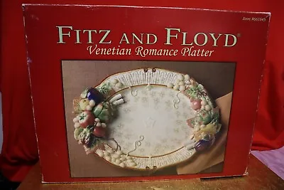 Buy Fitz & Floyd Venetian Romance 19  Platter W/Applied Fruit & Veg On Rim. Tag 782m • 75.77£