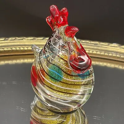 Buy Cockerel Ornament, Art Glass Bird Sculpture ,Collectible Decorative Object D'Art • 24.63£