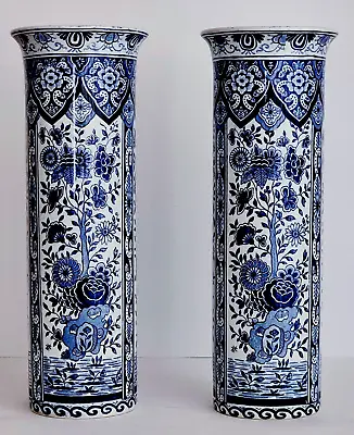 Buy Antique DELFT TALL CYLINDER VASE 12.4 INCHES • 89.78£