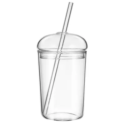 Buy Clear Tumbler Beverage Cup With Straw And Lid - Large Capacity Drinking Mug-QX • 12.59£