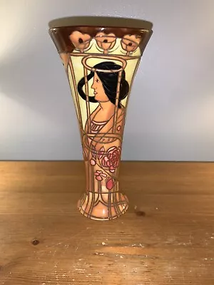 Buy Old Tupton Ware Art Nouveau Vase Brown Yellow Lady Good Chip Base 8 In’s • 14.99£