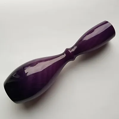 Buy Swedish Art Glass Vase Purple Spiral White Sweden Nordic Design 20cm 60s Vintage • 34.50£