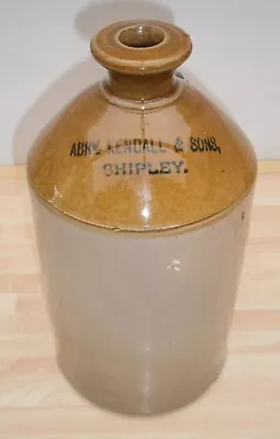 Buy OLD Antique ABRAHAM KENDALL & SONS SHIPLEY Stoneware TWO-TONE FLAGON NB • 4.50£