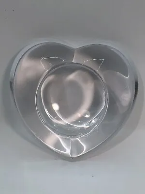 Buy ORREFORS Sweden Heart Shaped Crystal Votive Candle Holder 4.25” Wide • 12.34£