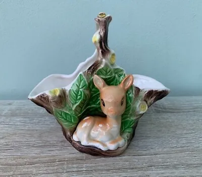 Buy Vintage Hornsea Fauna Pottery Ceramic Double Posy Vase With Fawn Deer No 54 • 6£