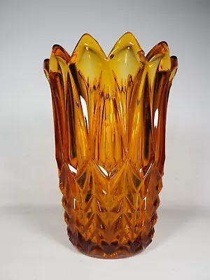 Buy Vintage Amber Glass Celery Vase Heavy 1.2kg & 20cm High • 19.99£