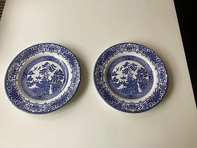 Buy 2 X English Ironstone Tableware Old Willow Pattern  Side Plates • 10£