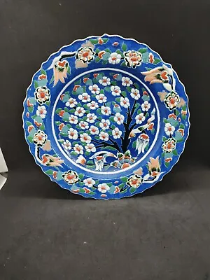 Buy Vintage Plate Blue Ceramic Hand Painted  Floral Kutahya 10   • 45£