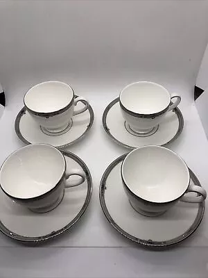 Buy Wedgwood AMHERST  Bone China 4 X Tea Cups And Saucers Christmas Table • 30£