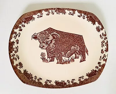 Buy English Ironstone Tableware Ltd Vintage 1970s Steak Plate Brown Bull EXC.COND • 14£