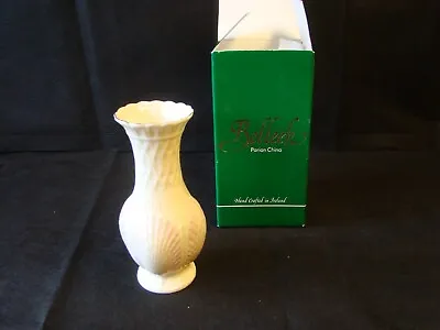 Buy Belleek Vase Parian China  Irish Pottery 7.5 Inches Boxed Shell Pattern • 14£