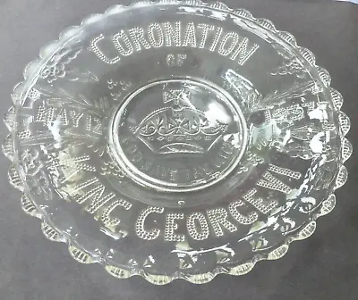 Buy King George VI May 1937 Coronation Glass Plate Bowl  26 Cms • 10£