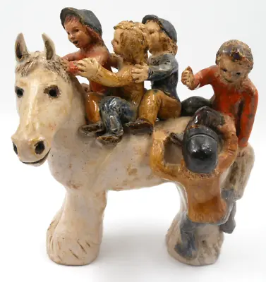 Buy Rare Studio Pottery Children On Horse 1970's Marjorie Smith Cheltenham Figure • 19.95£