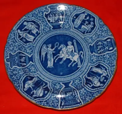 Buy Spode Neoclassical Greek Pattern Salad Plate - Pearlware Blue Transferware 1810 • 99.99£