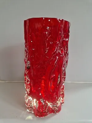 Buy Vintage Mid Century Modern Red Bark Vase Ingridglas Or Possibly Whitefriars? • 20£