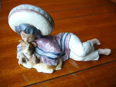 Buy LLADRO GRES - PACO PANCHO MEXICAN BOY LYING WITH DOG Poss Firing Crack Or Repair • 15£