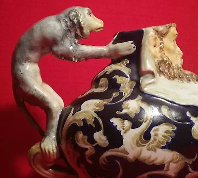 Buy GROTESQUE Ostrich Teapot Antique French Faience Gien Majolica Monkey Vtg Pottery • 19,646.37£