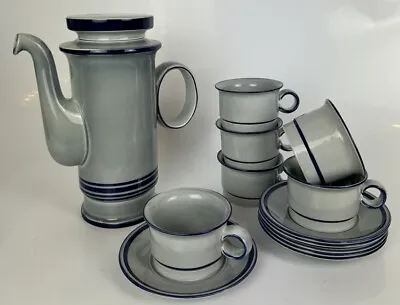 Buy Retro Carlton Ware Coffee Tea Set 13 Piece - Blue / Grey 1960s - Coffee Pot Cups • 54.95£