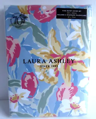Buy Laura Ashley Tulips China Blue Duvet Cover Set BNWT - KING • 59.99£