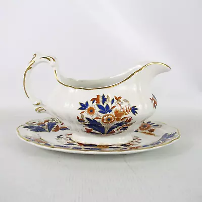 Buy BOOTH'S Dovedale Gold Rimmed Gravy Boat Sauce Boat And Saucer - MTN • 4.99£