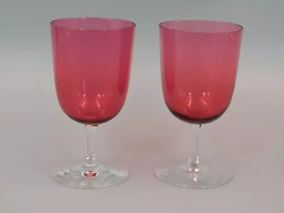 Buy Two Vintage Cranberry Wine Glasses. • 9.99£