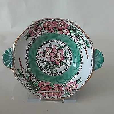 Buy Vintage Maling Pottery “azalea” 6597 Octagonal Handled Soup Bowl - Green Lustre • 18.99£